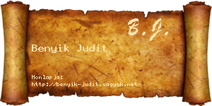Benyik Judit névjegykártya